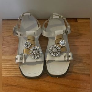Mui Mui Never Worn White Flat Sandal- Size 39